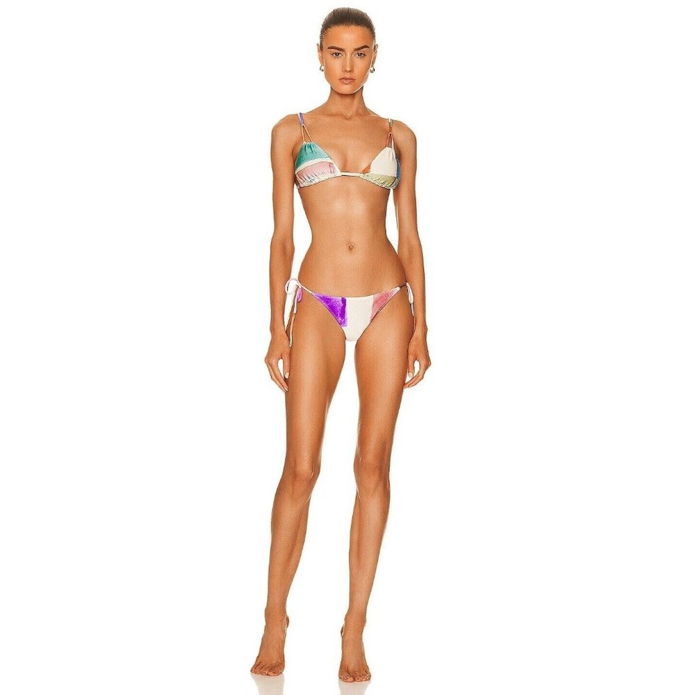 ADRIANA DEGREAS Illusion Triangle Bikini Set With Ties size S - Picture 5 of 9